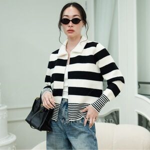 Black & White Knitted Jacket